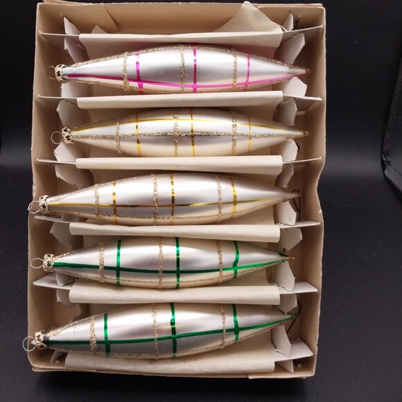 3 Boxes Vtg Blown Glass Teardrop Ornament Made in Poland for Kmart - Picture 6 of 7